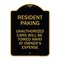 Signmission Tow Away Resident Parking Unauthorized Cars Will Be Towed Away at Owners Expense, BG-1824-22805 A-DES-BG-1824-22805 - alternate 1